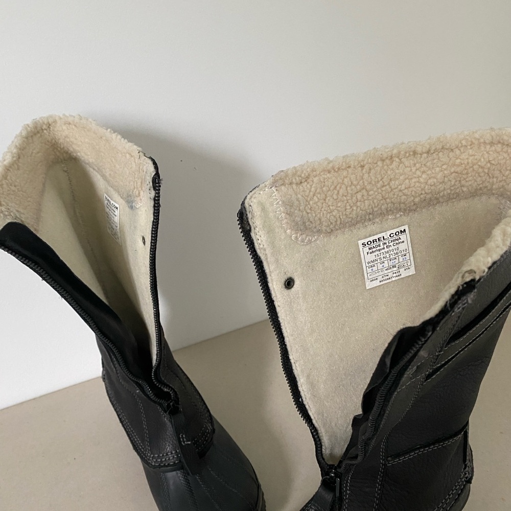 Sorel Winter Fancy Tall II Black Leather Boots - Picture 3 of 8